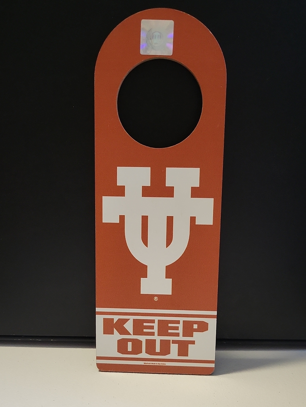 Orange 'Keep Out' Door Hanger
